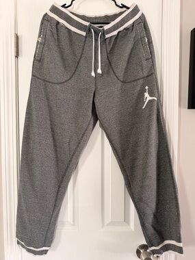 Jordan Grey Sweatpants with White Jumpman Accent